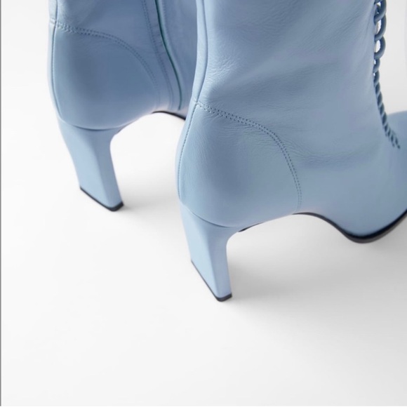Zara Lace-Up Ankle Boots Blue - 39 - Picture 9 of 9